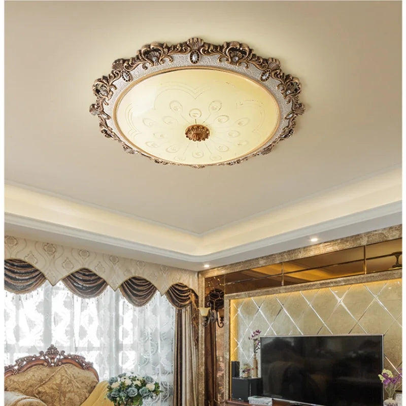 Plafonnier Européen de Luxe LED pour Chambre, Salon et Autres Espaces - Style Rétro