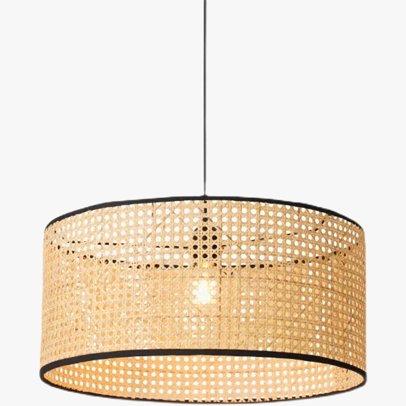 Suspension Cannage Japonaise Moderne: Lampe de Main en Rotin