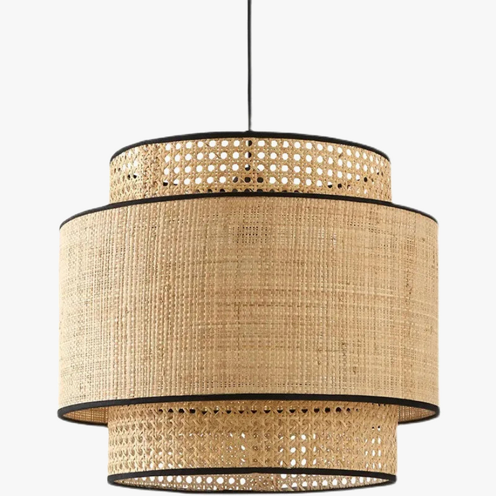 Suspension Cannage Japonaise Moderne: Lampe de Main en Rotin
