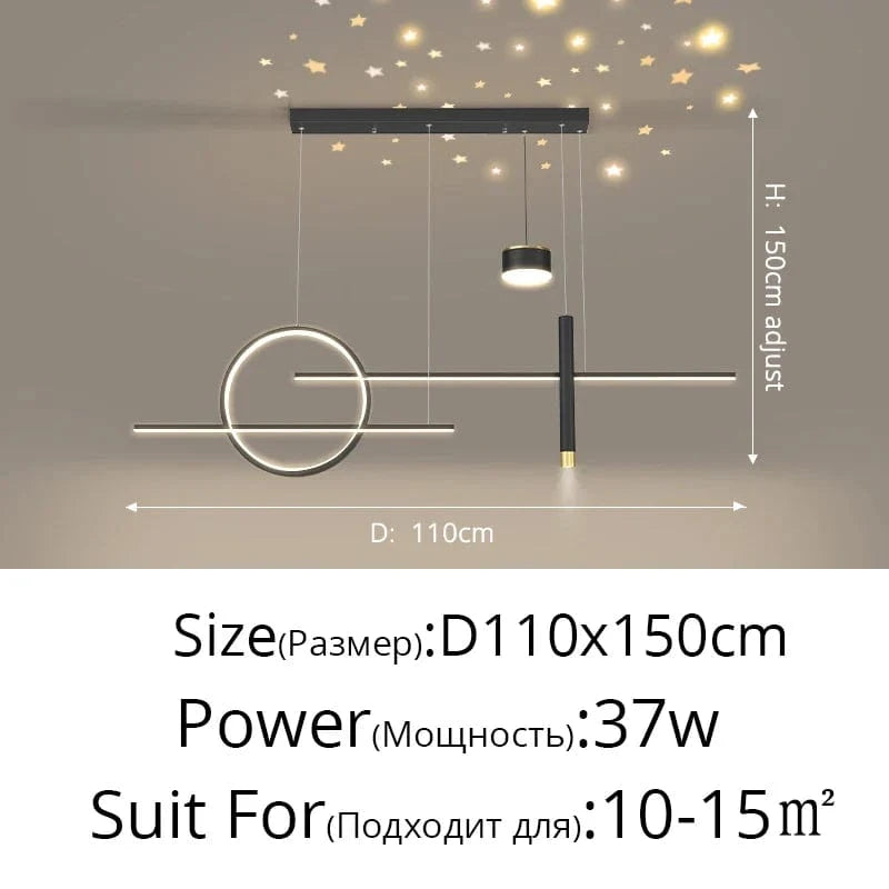 Style Nordique : Suspension LED Luminaire Abajur | Marco Lucetti B Noir / Blanc froid Pas de télécommande