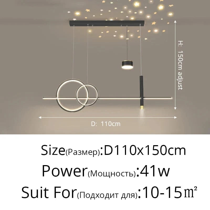 Style Nordique : Suspension LED Luminaire Abajur | Marco Lucetti D Noir / Blanc froid Pas de télécommande