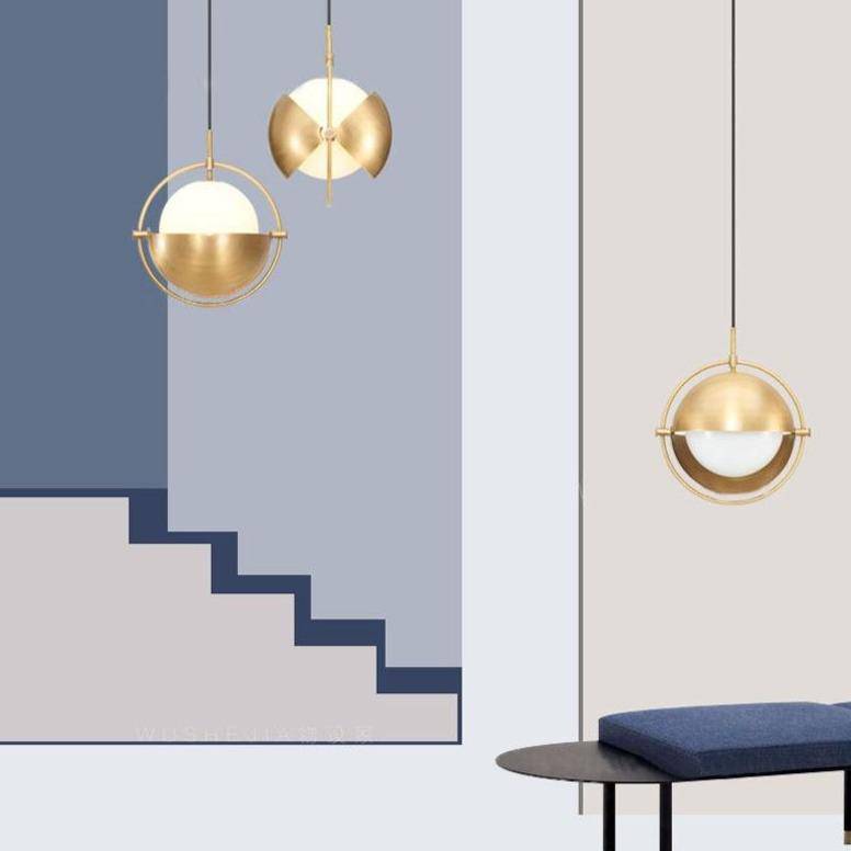 Suspension à LED Dorée "Golden Ball" | Marco Lucetti