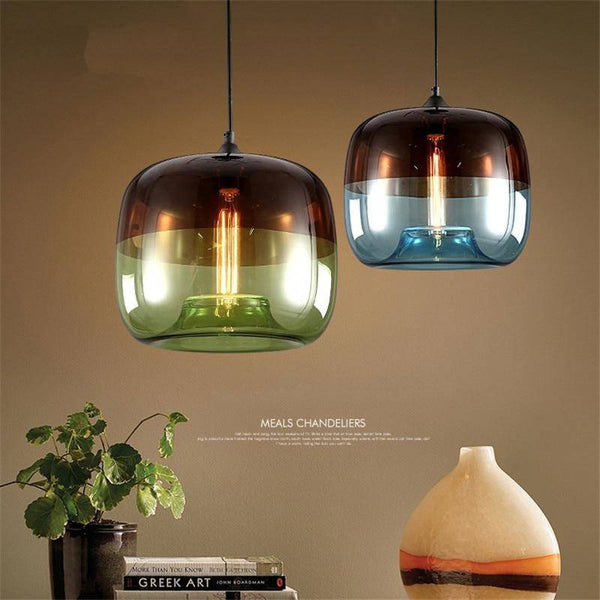 Suspension à LED en verre coloré Apple. | Marco Lucetti