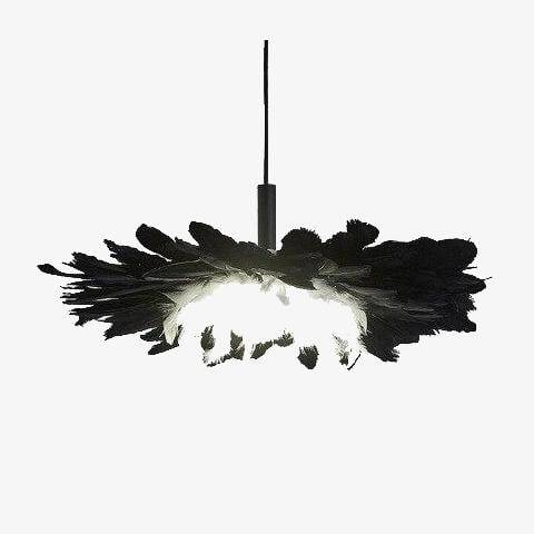 Suspension à plumes LED romantique
