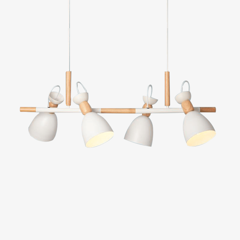 Suspension à spots métal et bois Wooden - Collection Coloris variés | Marco Lucetti Blanc