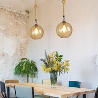 Suspension Ambré en Verre - Modèle Boule sur Corde Decor | Marco Lucetti