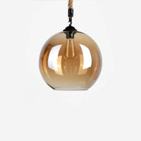 Suspension Ambré en Verre - Modèle Boule sur Corde Decor | Marco Lucetti