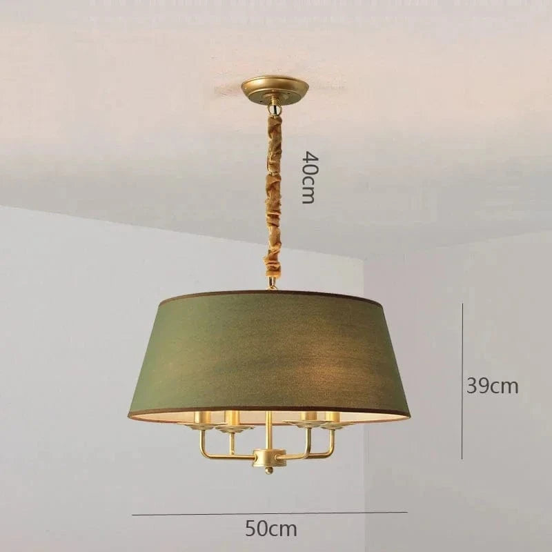 Suspension Américain rétro pour un salon moderne et élégant | Marco Lucetti Or-Vert / Blanc chaud