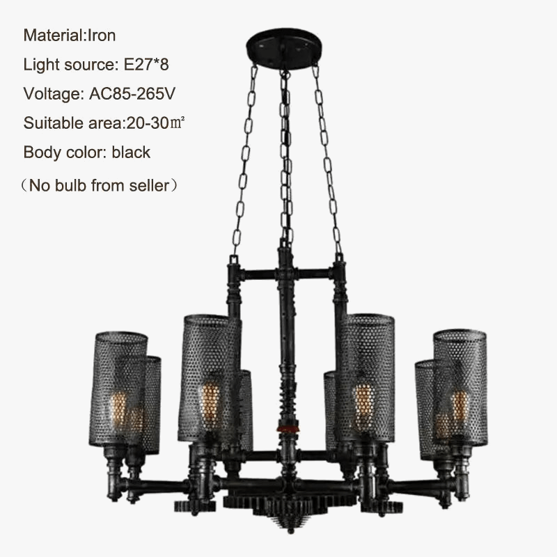 Suspension artistique en fer de Style Industriel Vintage - LuminArt | Marco Lucetti