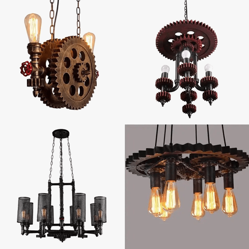 Suspension artistique en fer de Style Industriel Vintage - LuminArt | Marco Lucetti