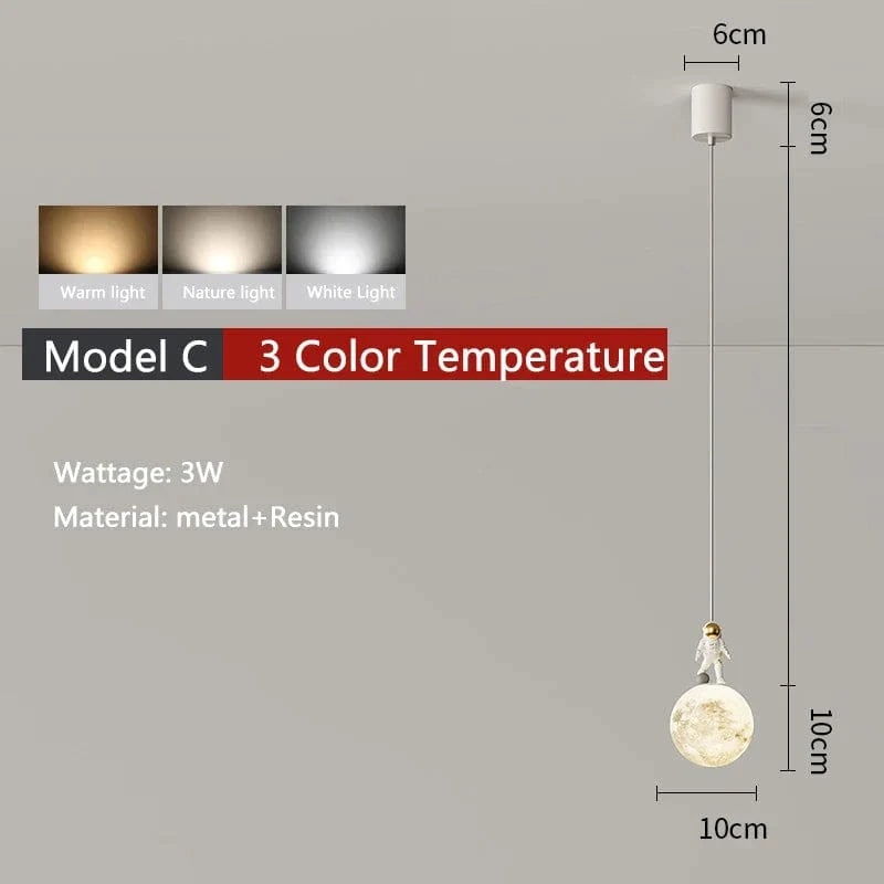 Suspension astronaute galactique en résine | Marco Lucetti Modèle C / AC220V-240V / 3 Température de couleur