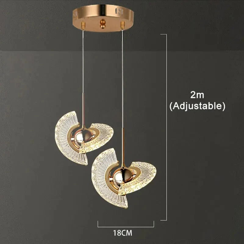 Suspension au design moderne - Lumière contemporaine | Marco Lucetti 2têtes / Lumière blanche