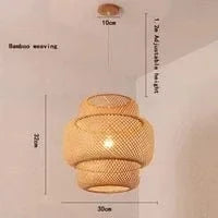 Suspension Bambou tissage LED Variations Tailles | Marco Lucetti 30CM
