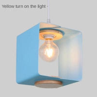 Suspension Besley avec abat-jour rectangulaire coloré | Marco Lucetti Bleu