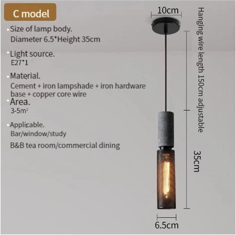 Suspension BetonSteel | Marco Lucetti C-Gris / LED 4W (Max100W)
