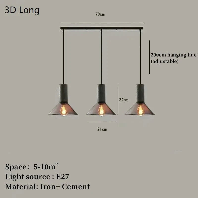Suspension BetonSteel | Marco Lucetti L 3D / LED 4W (Max100W)