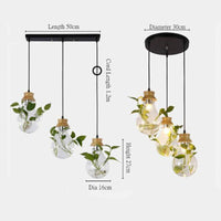 Suspension bocal en verre pour fleurs, support en bois | Marco Lucetti