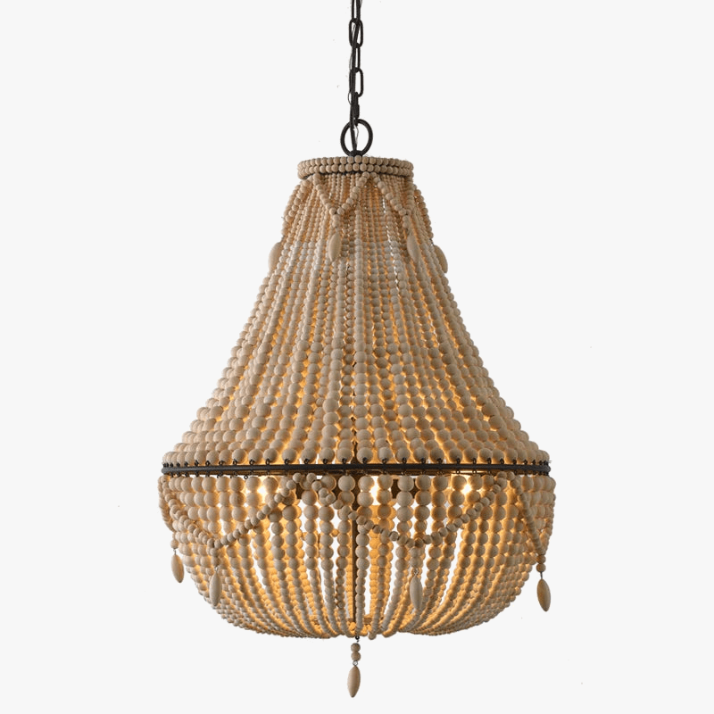 Suspension bohème en bois massif, artisanat authentique | Marco Lucetti