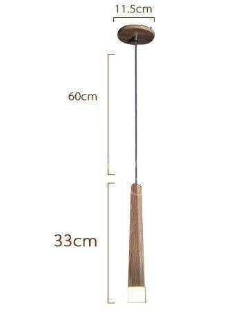 Suspension bois Nordic - Longue barre moderne | Marco Lucetti 1 lampe - Base 10cm / Froide