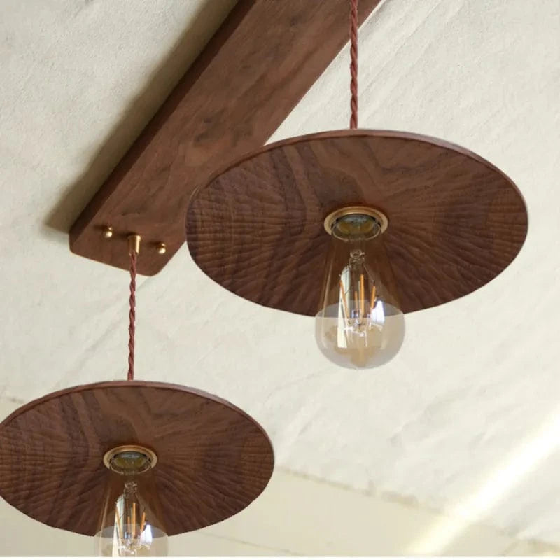 Suspension Bois Nordique Design Sculpté à la Main Noyer Noir Suspension Chambre Chevet Restaurant Décor Simple | Marco Lucetti