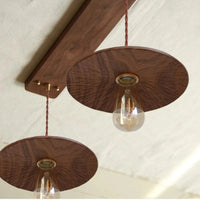 Suspension Bois Nordique Design Sculpté à la Main Noyer Noir Suspension Chambre Chevet Restaurant Décor Simple | Marco Lucetti