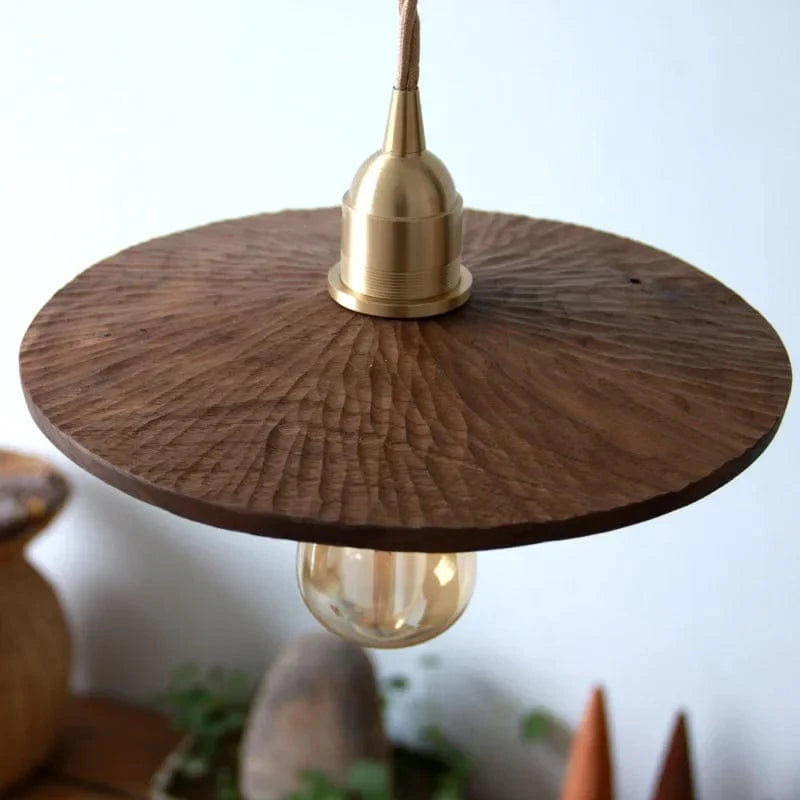 Suspension Bois Nordique Design Sculpté à la Main Noyer Noir Suspension Chambre Chevet Restaurant Décor Simple | Marco Lucetti Noir / Diamètre 22cm