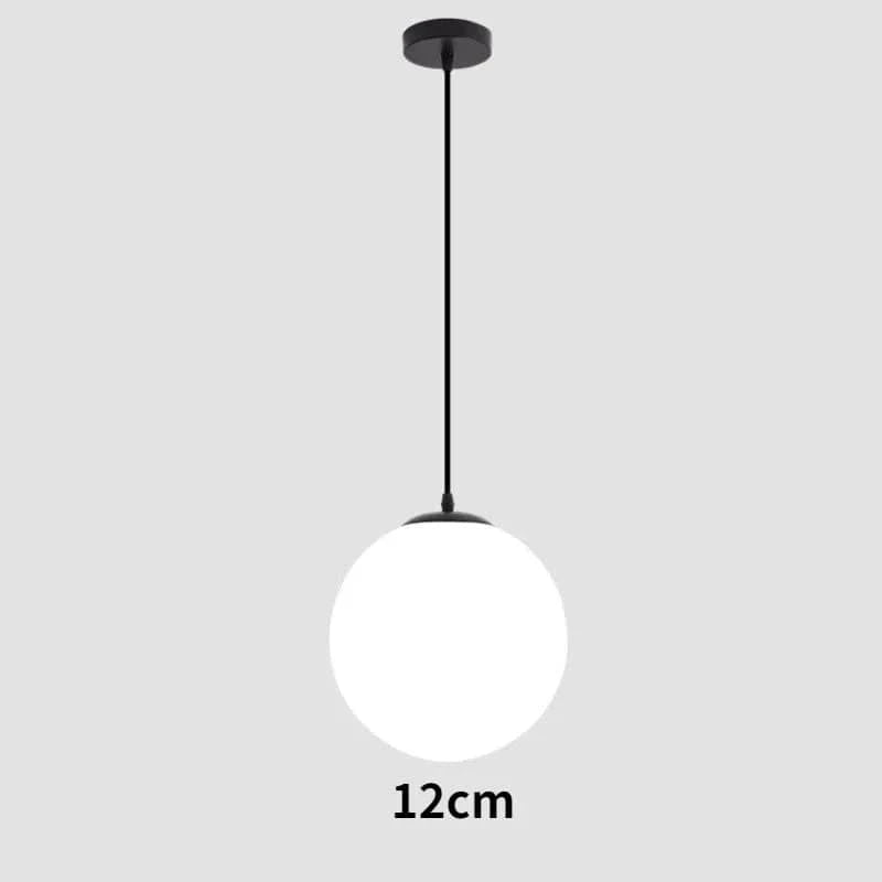 Suspension Boule Créative: Un Éclairage Moderne Personalisé | Marco Lucetti Couleur noire 12cm / Fil 100cm / Lumière blanche