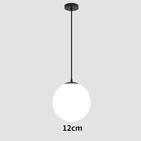 Suspension Boule Créative: Un Éclairage Moderne Personalisé | Marco Lucetti Couleur noire 12cm / Fil 100cm / Lumière blanche