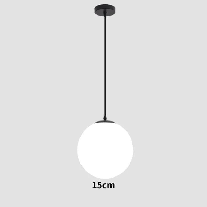 Suspension Boule Créative: Un Éclairage Moderne Personalisé | Marco Lucetti Couleur noire 15cm / Fil 100cm / Lumière blanche