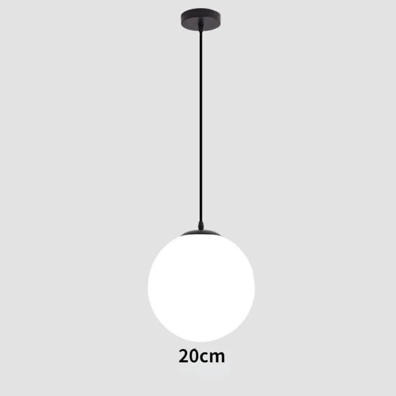 Suspension Boule Créative: Un Éclairage Moderne Personalisé | Marco Lucetti Couleur noire 20cm / Fil 100cm / Lumière blanche