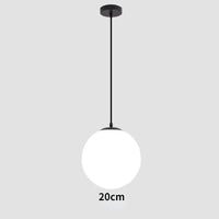 Suspension Boule Créative: Un Éclairage Moderne Personalisé | Marco Lucetti Couleur noire 20cm / Fil 100cm / Lumière blanche