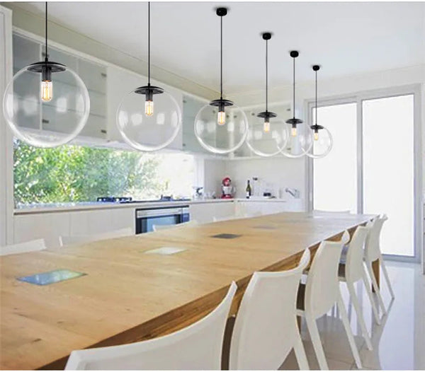 Suspension Globe en Verre Minimaliste Scandinave Moderne