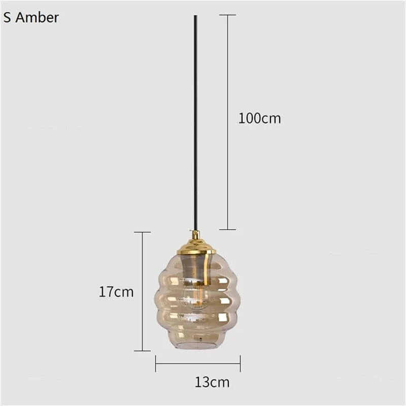 Suspension Boule de Vitrail Nordic Light | Marco Lucetti Ambre 13CM / 4W (Max100) / CHINE