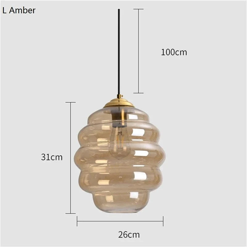 Suspension Boule de Vitrail Nordic Light | Marco Lucetti Ambre 26CM / 4W (Max100) / CHINE