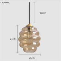 Suspension Boule de Vitrail Nordic Light | Marco Lucetti Ambre 26CM / 4W (Max100) / CHINE