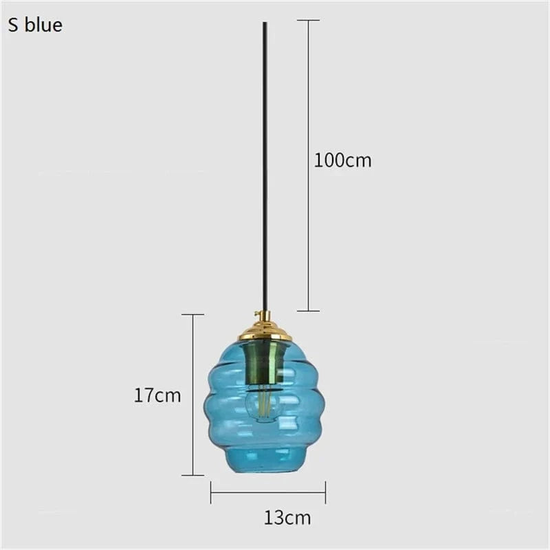 Suspension Boule de Vitrail Nordic Light | Marco Lucetti Bleu 13CM / 4W (Max100) / CHINE