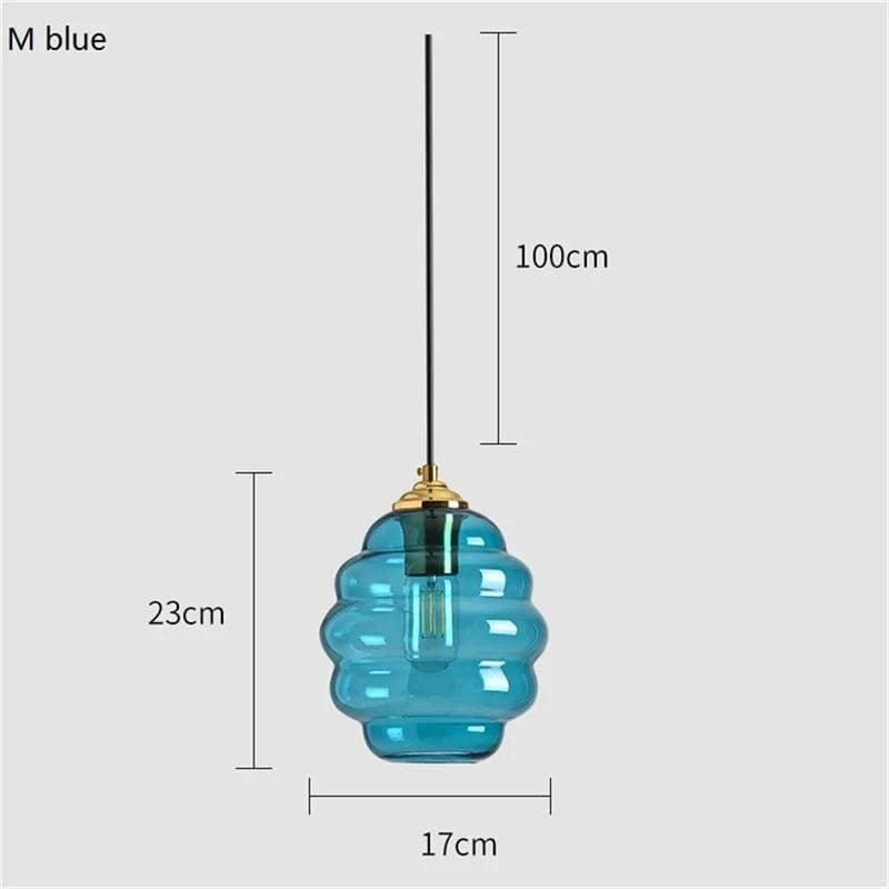 Suspension Boule de Vitrail Nordic Light | Marco Lucetti Bleu 17CM / 4W (Max100) / CHINE