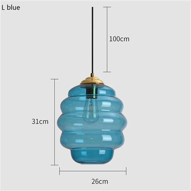 Suspension Boule de Vitrail Nordic Light | Marco Lucetti Bleu 26CM / 4W (Max100) / CHINE
