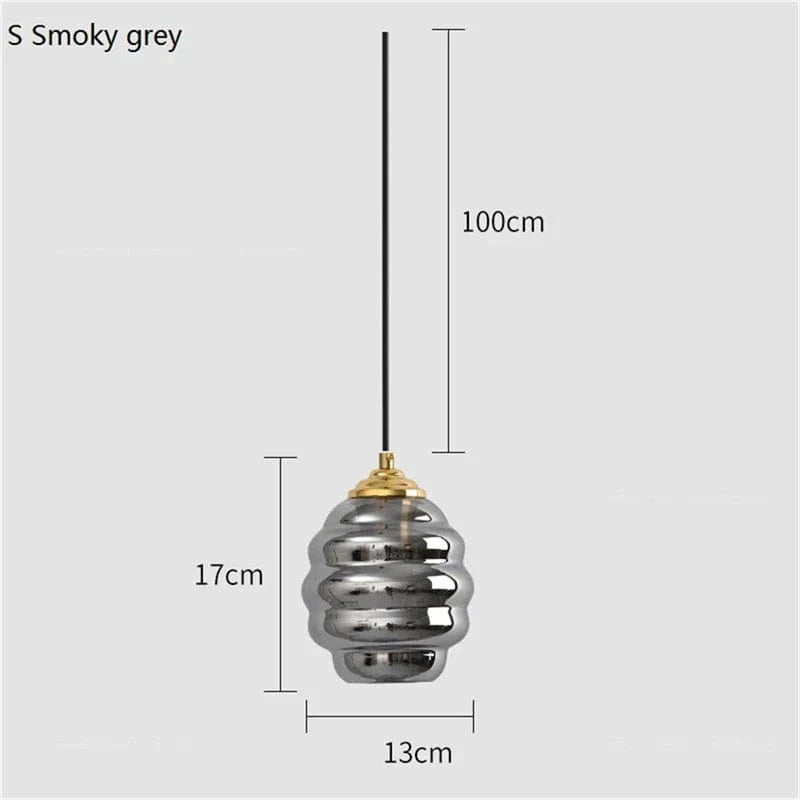 Suspension Boule de Vitrail Nordic Light | Marco Lucetti Gris Fumée 13CM / 4W (Max100) / CHINE