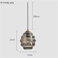 Suspension Boule de Vitrail Nordic Light | Marco Lucetti Gris Fumée 17CM / 4W (Max100) / CHINE