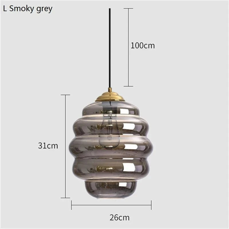 Suspension Boule de Vitrail Nordic Light | Marco Lucetti Gris Fumée 26CM / 4W (Max100) / CHINE