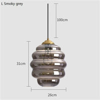 Suspension Boule de Vitrail Nordic Light | Marco Lucetti Gris Fumée 26CM / 4W (Max100) / CHINE
