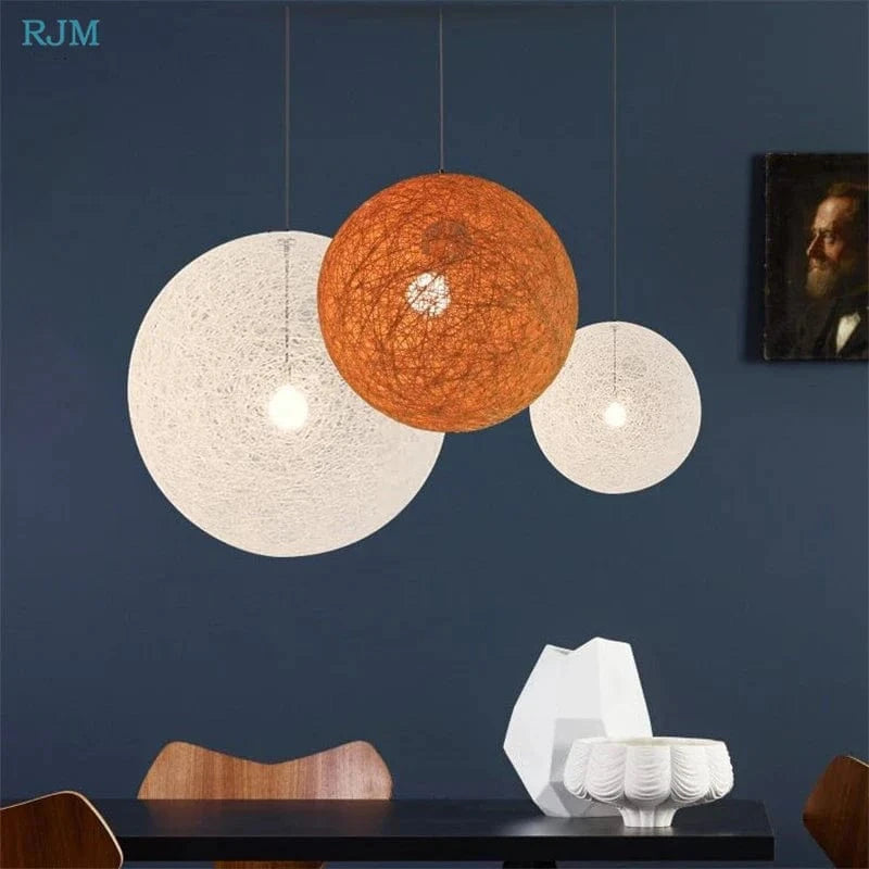 Suspension Boule LED en Chanvre | Marco Lucetti