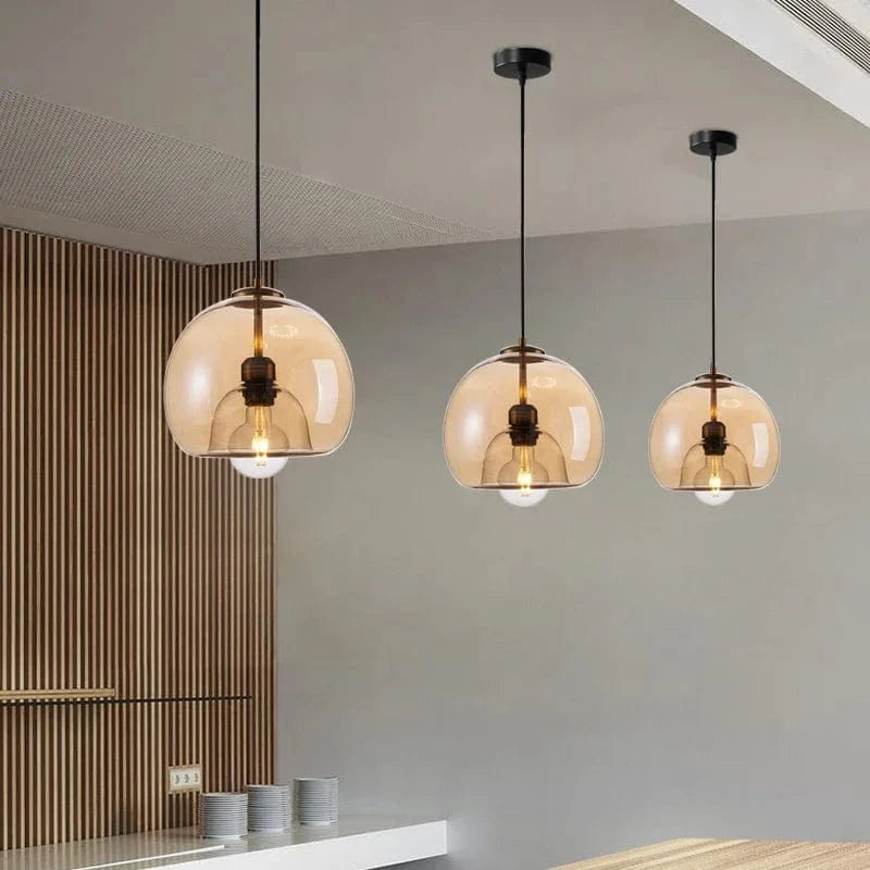 Suspension Boule Nordique en Verre Fumé | Marco Lucetti