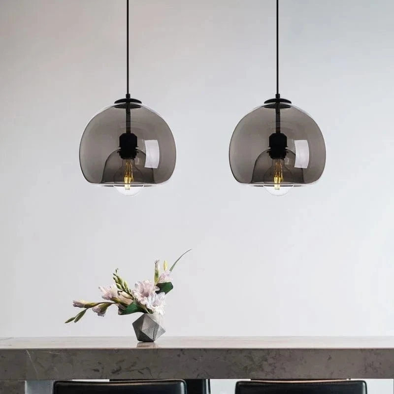 Suspension Boule Nordique en Verre Fumé | Marco Lucetti