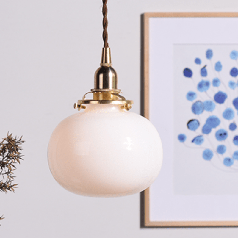 Suspension Boule Ovale Verre Fumé Coloré en Laiton | Marco Lucetti