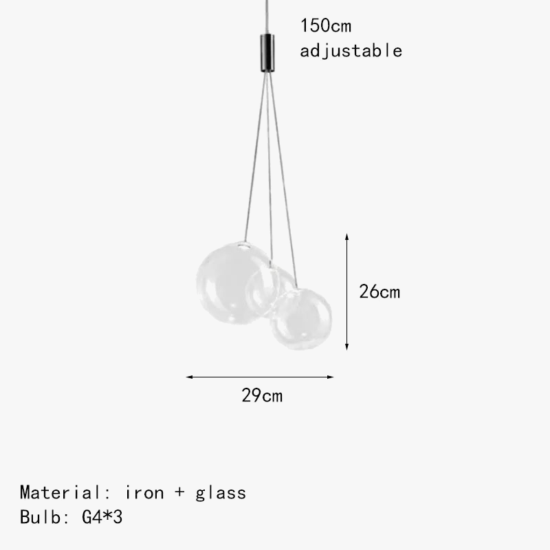 Suspension Bubble Ball LED en Verre avec Fil Réglable - Éclat Moderne | Marco Lucetti