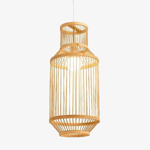 Suspension Geometric Bamboo Cage