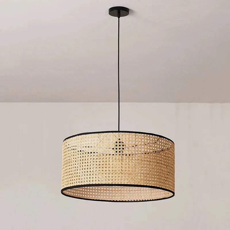Suspension Cannage Japonaise Moderne: Lampe de Main en Rotin | Marco Lucetti