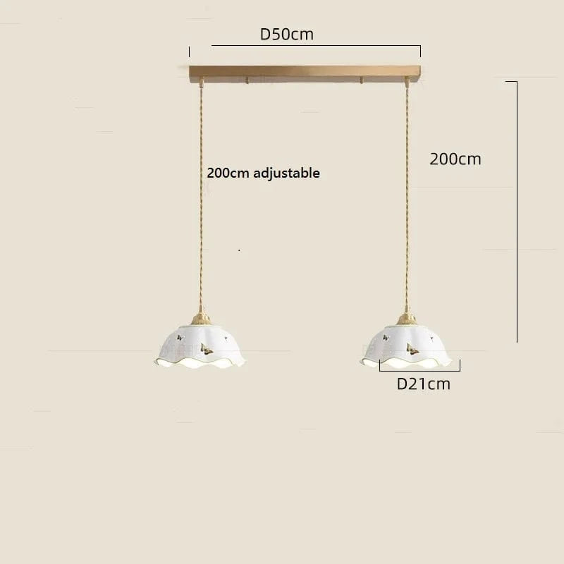 Suspension céramique fleur LED nordique moderne | Marco Lucetti 2 têtes 1 / 4W (Max100W)